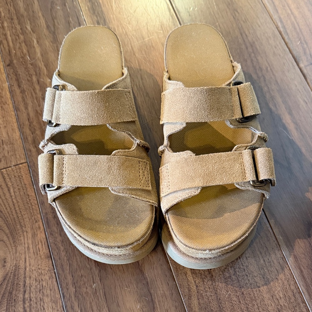 UGG Goldenstar Hi Chestnut Suede Slide Sandals